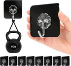 DDMY Heavy Duty Adhesive Hooks for Hanging 50lb Black Wall Hooks by DDMY