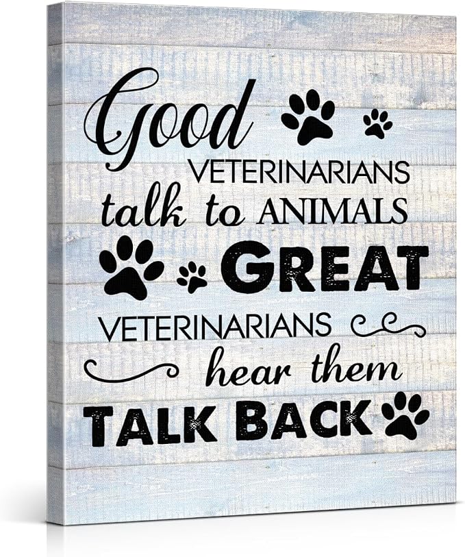 Funny Veterinarian Gifts Farmhouse Dog Canvas Wall Art Decor Veterinary Vet Gift by VAHATAN
