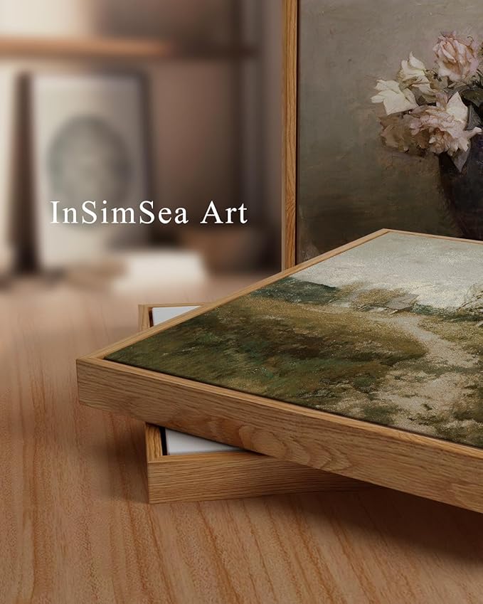 InSimSea Framed Canvas Wall Art, Vintage Countryside Landscape Farmhouse Decor - Image 2