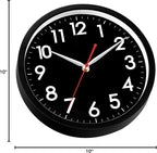 AKCISOT Wall ClockModern Black Silent Non Ticking Wall Clocks Battery Operated - Image 10