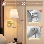 Battery Operated Wall Sconce Set of 2, Rechargeable Wireless Wall Lights - Image 3