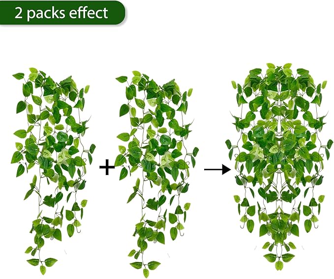 Fake Hanging Plants Vinesfor Room Decor, Artificial Ivy Greenery Garlands - Image 3