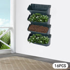 Vertical Wall Planter with 16 Pots, Hanging Garden Plant Flowerpot Holder - Image 4