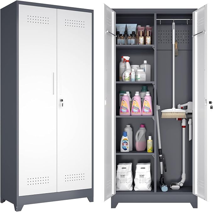 GREATMEET Metal Garage Storage Cabinet, Locking Utility Cabinet by GREATMEET