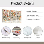 KISSFOX 3 Piece Boho Floral Canvas Wall Art - Image 5