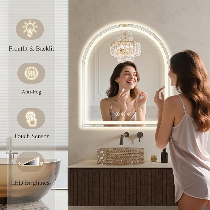Arched LED Bathroom Mirrors - Image 6