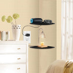 JJL Corner Shelf Wall Mounted, 12-Inch Sector Wood Floating Corner Shelves - Image 2