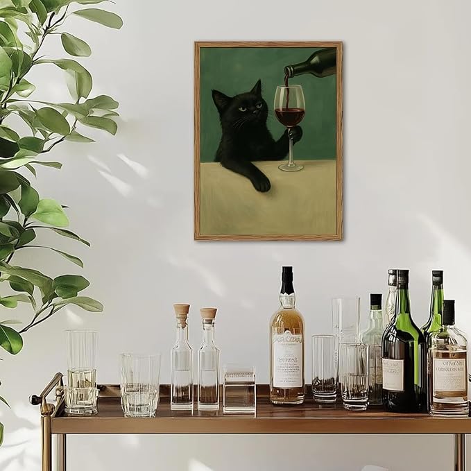 Funny Black Cat Wall Art Moody Black Cat - Image 6