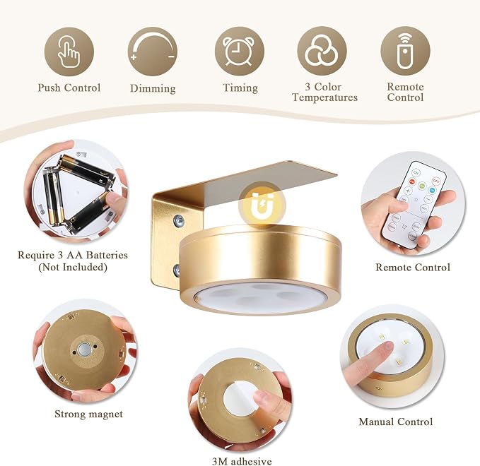 KELUOLY 4-Pack Picture Light Battery Operated Painting Lights - Image 2