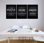 KAWAHONE Grind Hustle Conquer Success Wall Art, Motivation Canvas Wall Decor - Image 8