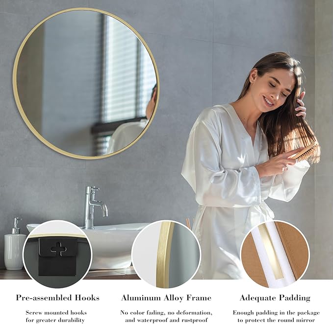 Sweetcrispy 30in Round Bathroom Mirrors - Image 6