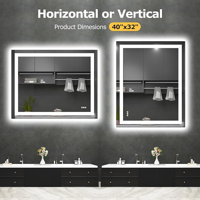Hivone 40X32 LED Bathroom Mirror - Image 7