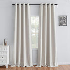 IGEMAEVE Greyish White Curtains 96 Inch Length 2 Panels Set, Light Filtering by IGEMAEVE