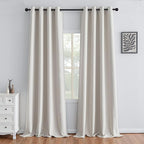 IGEMAEVE Greyish White Curtains 108 Inch Length 2 Panels Set, Light Filtering by IGEMAEVE
