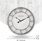 Presentime & Co 10" Farmhouse Series Wall Clock, Quartz Movement, Shiplap Style - Image 4