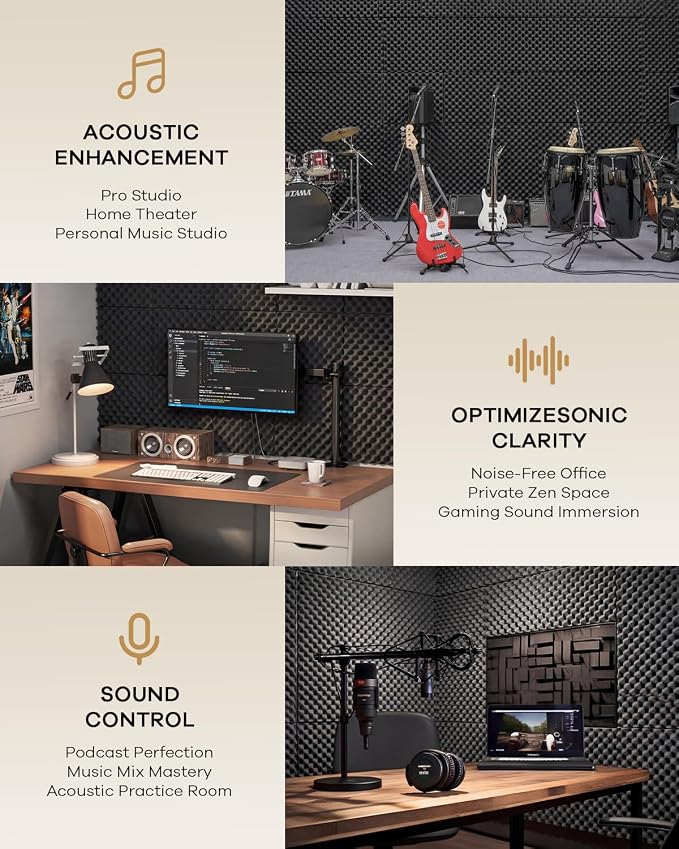 SD SODOCT 24 Pack Egg-Crate Acoustic Foam Panels, High Density Acoustic Foam - Image 7