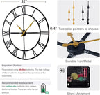 32 Inch Large Wall Clock for Living Room Decor – Easy-Assembly Silent - Image 2