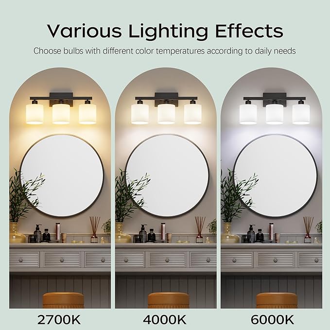 PARTPHONER Bathroom Light Fixtures, Bathroom Lighting Fixtures Over Mirror - Image 6