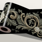 Beige Floral Scroll Wallpaper Border 196x4 Inch Peel and Stick Wall Border by IOHEFY