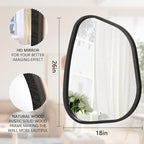 Irregular Bathroom Mirror Modern Oval Wall Mirror Asymmetrical Wooden Framed - Image 7