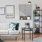 VINGLI Medecine Cabinet with 2 Doors Bathrooom Wall Cabinet Grey Over The - Image 9