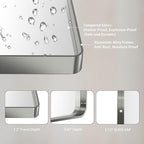 LOAAO 48X30 Inch Brushed Nickel Bathroom Mirror, Rounded Rectangle Silver Metal - Image 5
