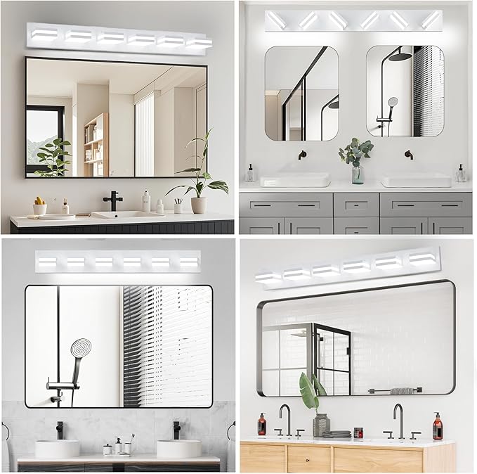 IZORRO LED Modern Bathroom Lights Fixtures, Matte White Acrylic Wall Lighting - Image 8