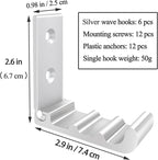 OHIYO 6 Pack Folding Wall Hooks, Heavy Duty Space-Saving Foldable Design Wall - Image 2