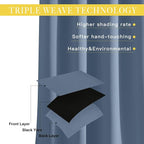 NICETOWN Stone Blue Blackout Sliding Door Curtains, Grommet Thermal Curtain - Image 3