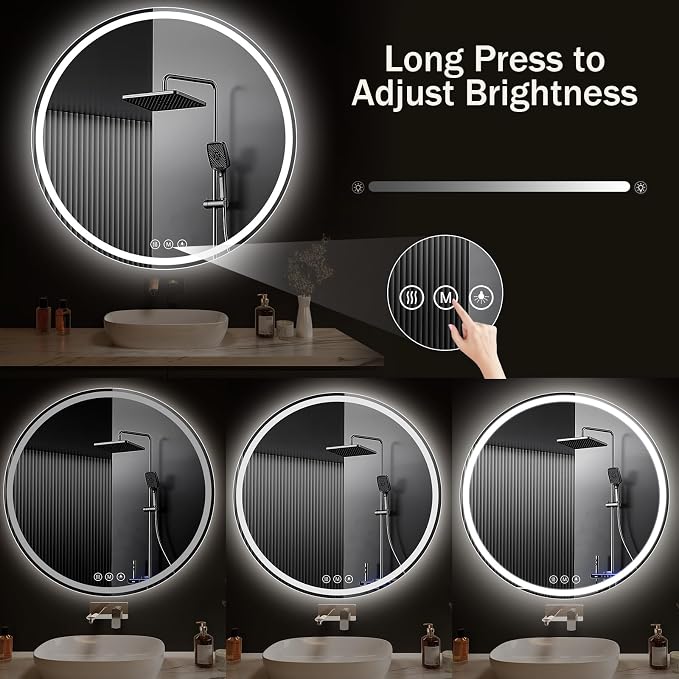 LED Bathroom Mirror 40 Inch Round Bathroom Mirror - Image 7