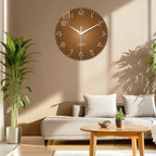 XNM Minimalist Wall Clock for Office Round Brown Wall Clock Battery Operated 20 - Image 5