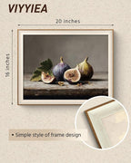 VIYYIEA Framed Wall Art for Living Room, Still Life Fig Canvas Prints, Rustic - Image 5