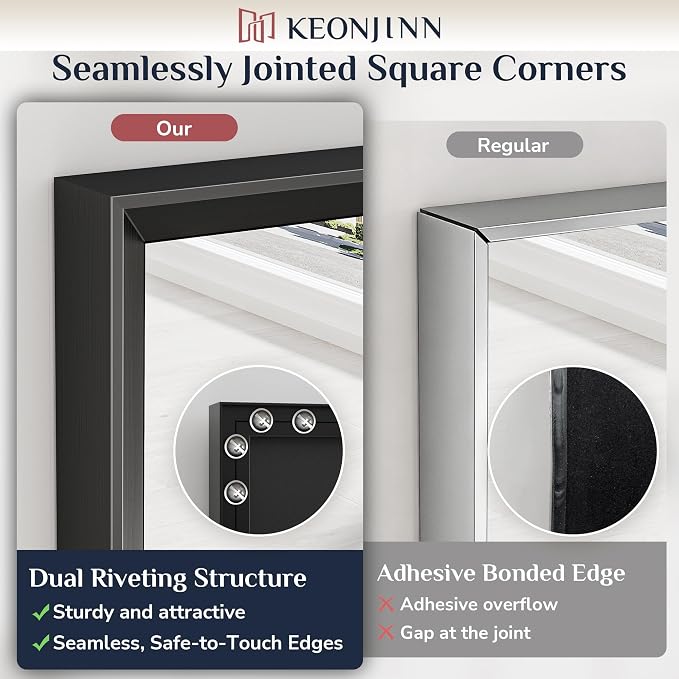 Keonjinn 24 x 36 Inch Black Bathroom Mirrors - Image 4