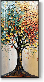 Large Framed Vertical Tree of Life Wall Art - Image 8