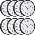 Inbagi 8 Pcs Wall Clock Bulk Large Silent Battery Operated Classroom Clocks by Inbagi