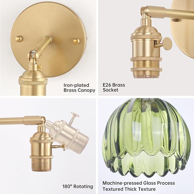 Shenmoyl Vintage Battery Operated Wall Sconce - Image 7