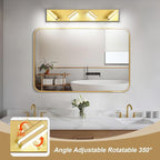 Modern LED Bathroom Lights Fixtures 4-Light, Metal Gold Acrylic Wall Lighting - Image 2