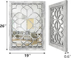 Set of 2 19x26 Inch Large Grey Shatterproof Rectangular Wall Mirrors, Boho - Image 2
