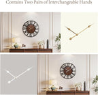 Vantic 24 Inch Large Wall Clock, Arabic Numeral Wood Oversized Wall Clocks - Image 4