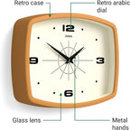 JONES CLOCKS® Movie wall Clock | Retro Rectangular Clock | 10 inch | Mustard - Image 6