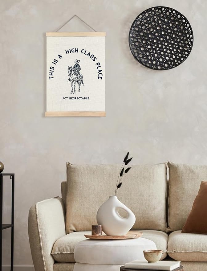 Foritho Funny Western Cowboy Poster Wall Art Framed, This Is A High Class Place - Image 4