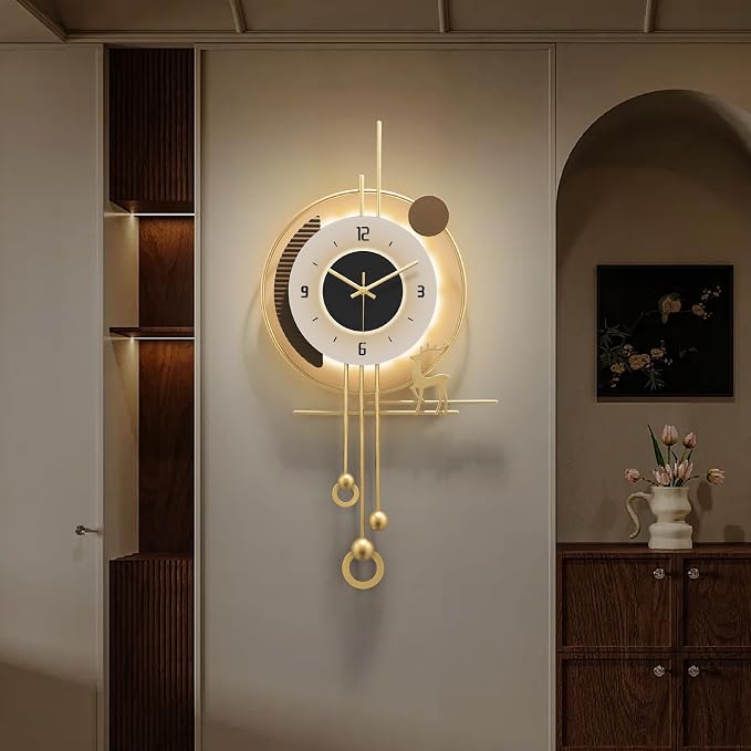 Modern Wall Clock for Living Room, Large Gold Decorative Wall Clock - Image 9