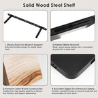 Fixwal Corner Floating Shelves for Wall Mounted Natural Solid Wood 16"x11.4" - Image 4