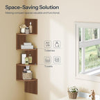 HOOBRO Corner Shelf Wall-Mounted, 4-Tier Corner Bookshelves - Image 5
