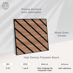 WoveN SounD Artisan Acoustic Wall Panels, 16 Pack 12x12 Inch, PVC Wood Grain - Image 3