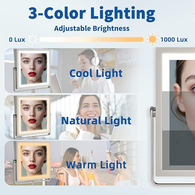 Ruacq Rechargeable Wall Mounted Makeup Mirror - Image 6