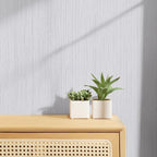 White Grasscloth Peel and Stick Wallpaper Texture Contact Paper A Set of 15.7" - Image 2