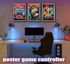 PPV 3Pcs Cool Gaming Wall Art Retro Video Gamer watercolor Posters Pictures - Image 2