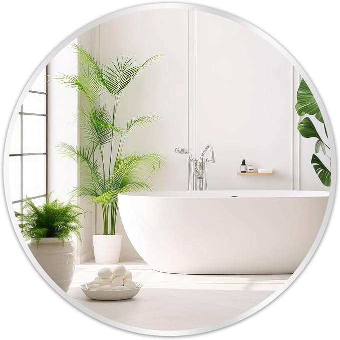 Fabuday Silver Round Mirror for Wall 24 inch by Fabuday