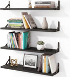 YGEOMER Floating Shelves for Wall, 23in Black Wall Shelves for Living Room by YGEOMER